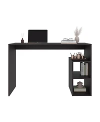 Fm Furniture Star Office Desk with Storage and Minimalist Design, Wenge