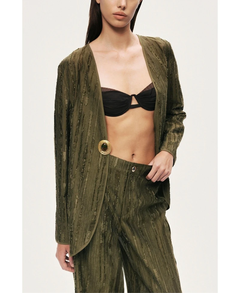 Nocturne Women's Textured Wide-Leg Pants