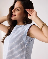 Reistor Women's Button-Back Crew Neck Top