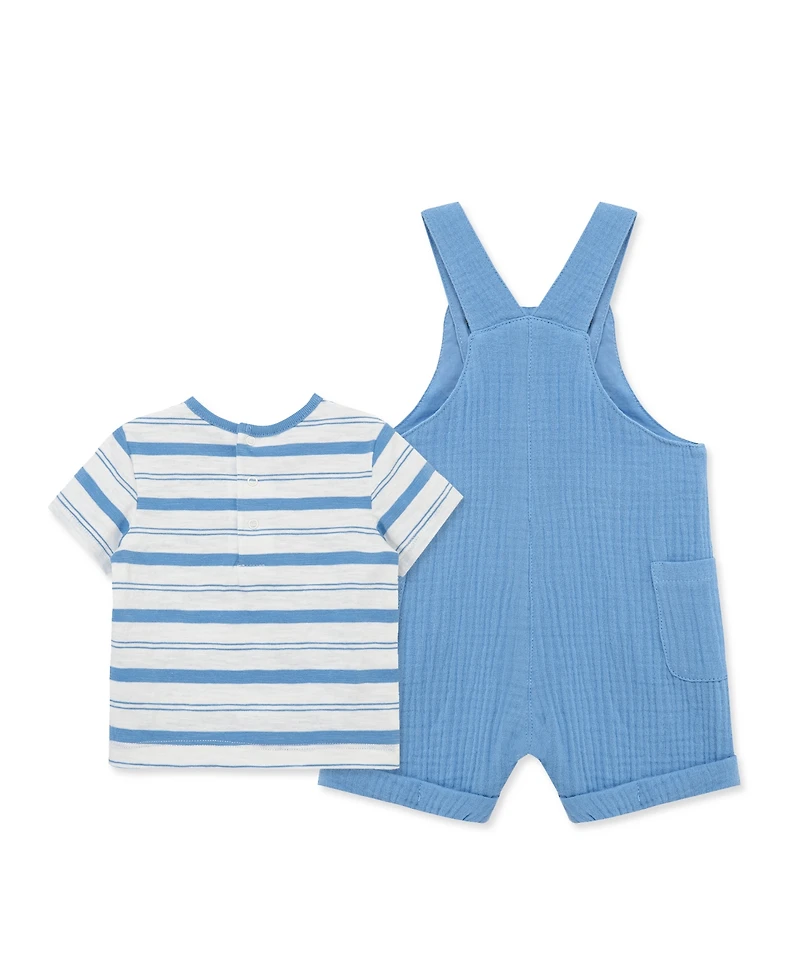 Little Me Baby Boys' Solid Shortall Set