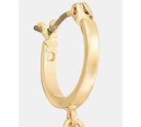Marchesa Pave & Imitation Pearl Charm Hoop Earrings