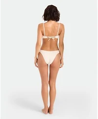 Volcom Womens Low Tide Bandeau Neck Bikini Top Pull On Bottoms