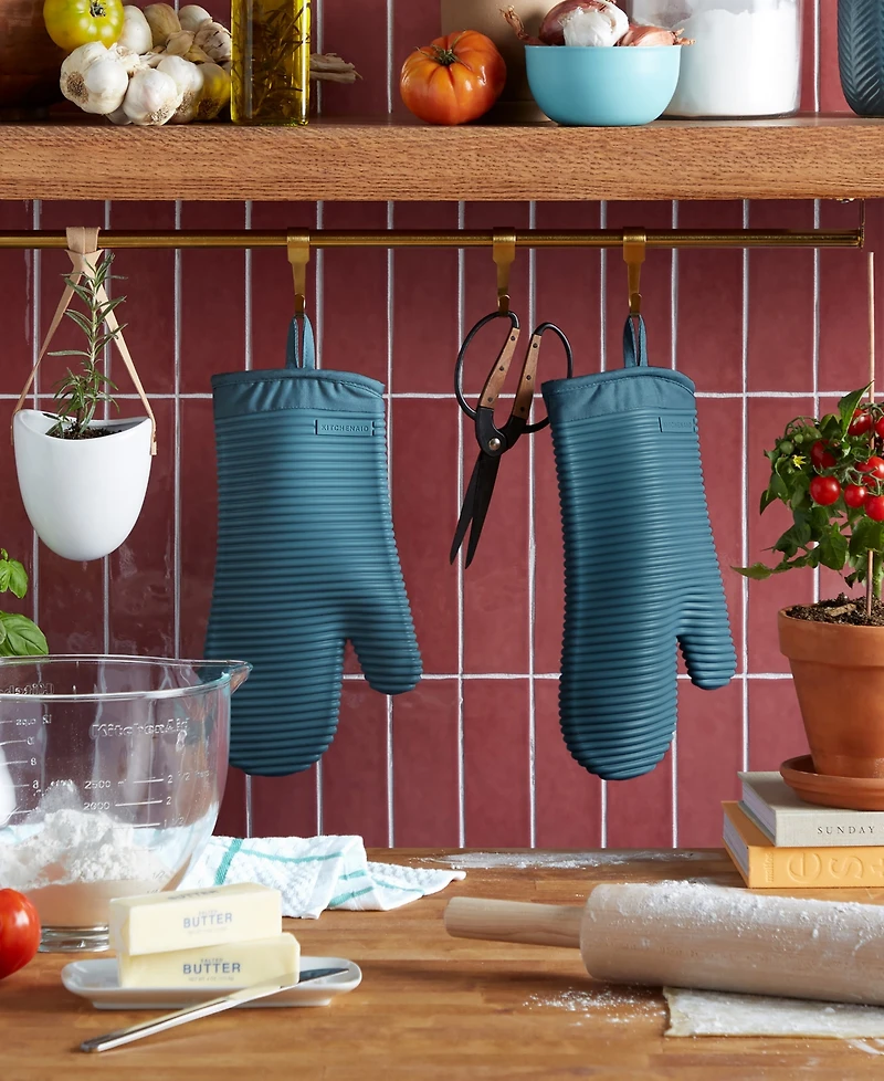 KitchenAid Ribbed Soft Silicone 2-Pc. Oven Mitt Set