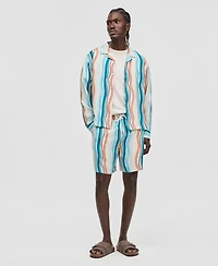 Mode of One Men's Wave Stripe 6.5" Drawstring Shorts, Macy's Exclusive