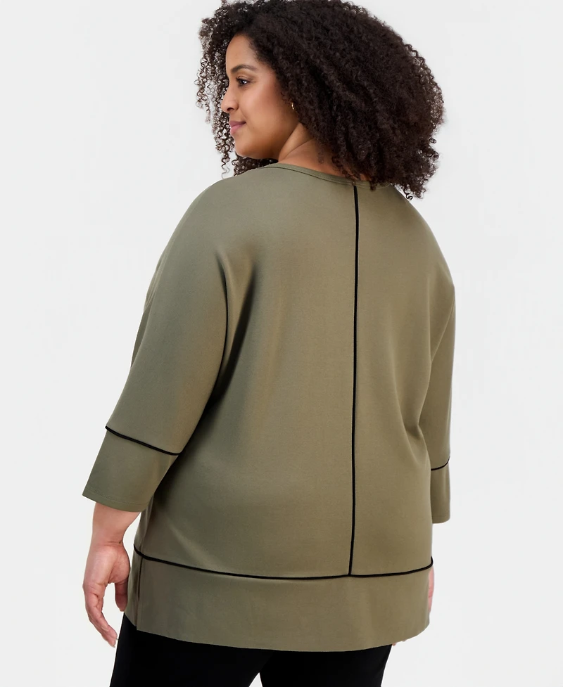 Jones New York Plus Dolman-Sleeve Tunic Top