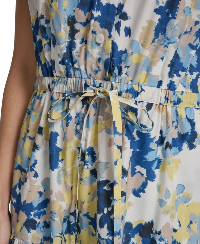 Calvin Klein Collared Sleeveless Midi Dress