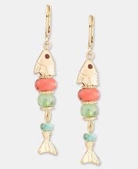 lonna & lilly Bead Fish Linear Drop Earrings