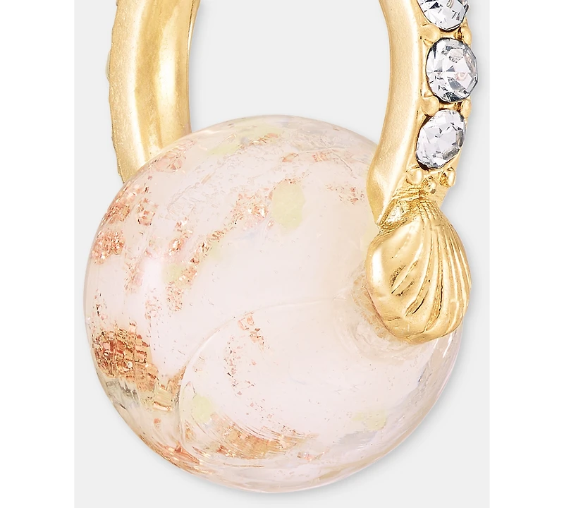 lonna & lilly Murano Glass Charm Pave Hoop Earrings