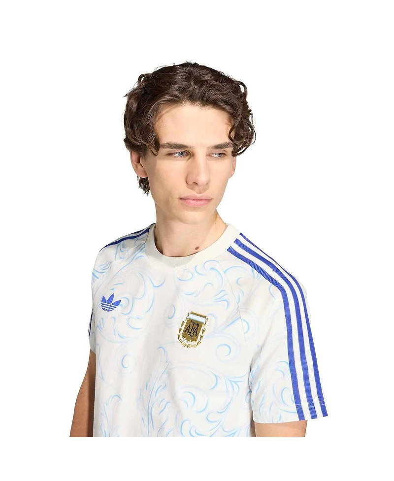 Adidas Men's White Argentina National Team All Over Printed T-Shirt