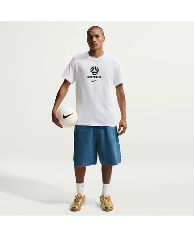 Nike Men's White Australia National Team Crest T-Shirt