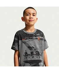 Nike Big Boys and Girls Gray France National Team Allover Print T-Shirt