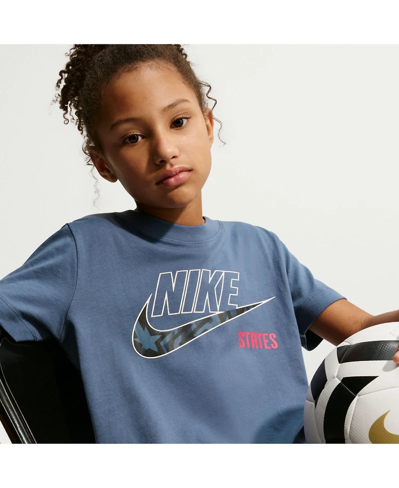 Nike Big Boys and Girls Blue Usmnt Futura T-Shirt