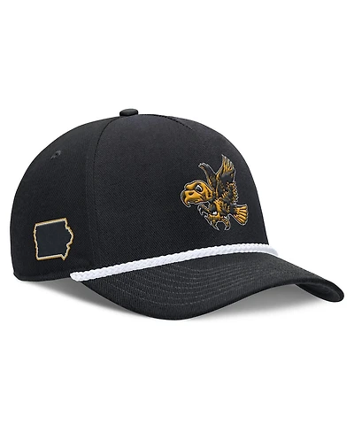 Nike Men's and Women's Black Iowa Hawkeyes 2026 Basketball Refresh 5-Panel Rope Rise Hat
