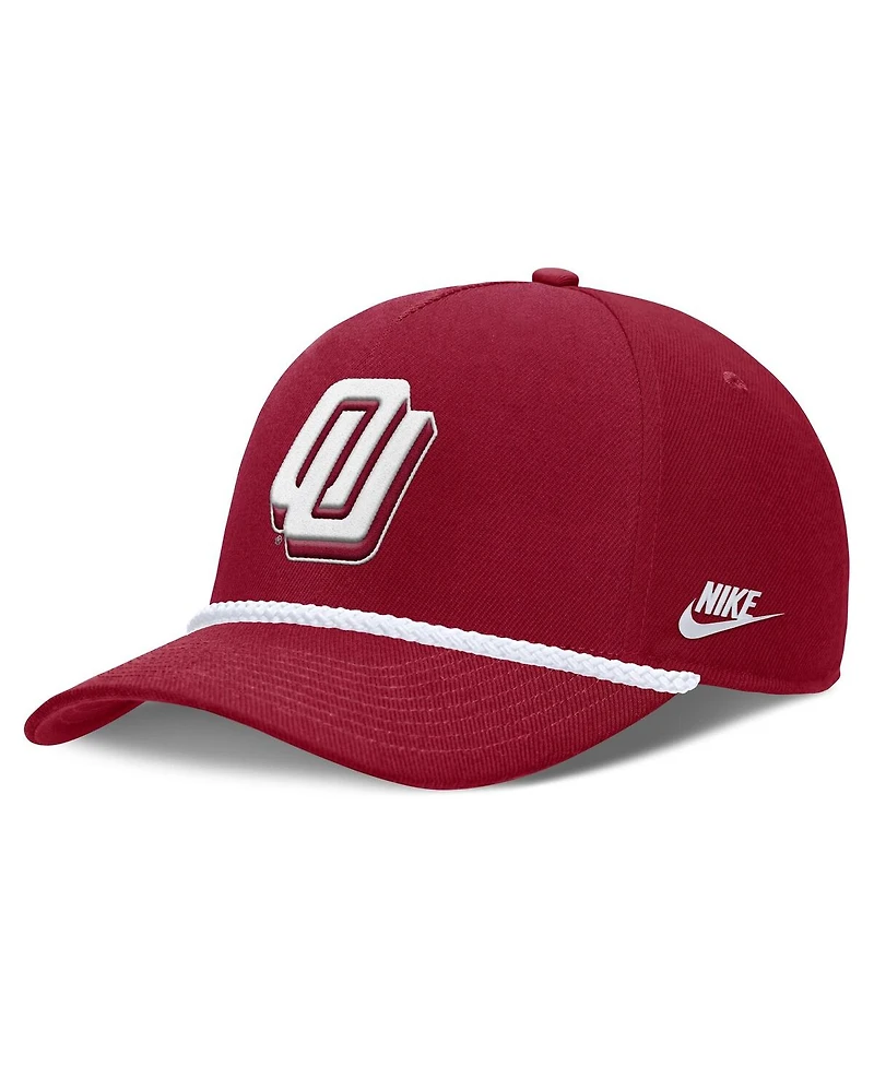 Nike Men's and Women's Crimson Oklahoma Sooners 2026 Basketball Refresh 5-Panel Rope Rise Hat