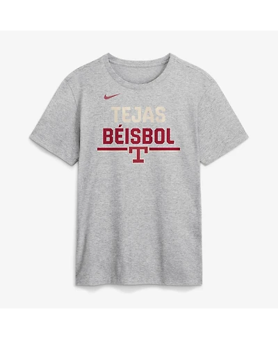 Nike Men's Heather Gray Texas Rangers City Connect Stacked Team Phrase T-Shirt