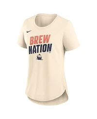 Nike Women's Natural Milwaukee Brewers 2026 City Connect Team Phrase Lockup Tri-Blend T-Shirt