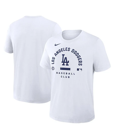 Nike Men's White Los Angeles Dodgers Authentic Collection Early Work Tri-Blend Dri-fit T-Shirt