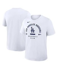 Nike Men's White Los Angeles Dodgers Authentic Collection Early Work Tri-Blend Dri-fit T-Shirt