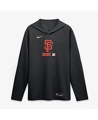 Nike Men's Black San Francisco Giants Authentic Collection Dri-fit Long Sleeve Hooded T-Shirt