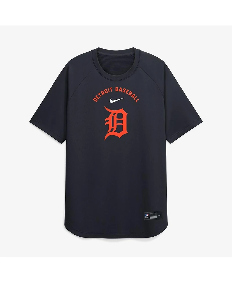 Nike Men's Navy Detroit Tigers Authentic Collection Batting Practice Pre-Game Raglan Dri-fit T-Shirt
