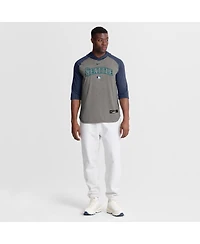 Nike Men's Gray Seattle Mariners Authentic Collection Flux Dri-fit Raglan 3/4-Sleeve Hooded T-Shirt