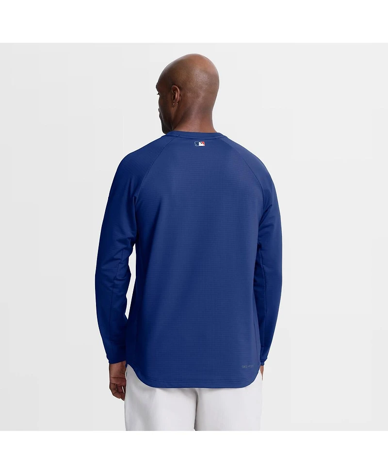 Nike Men's Royal New York Mets Authentic Collection Raglan Dri-fit Sweatshirt