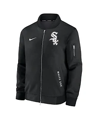 Nike Men's Black Chicago White Sox Authentic Collection Dugout Relaxed Full-Zip Bomber Jacket