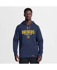 Nike Men's Navy Milwaukee Brewers Authentic Collection Therma-fit Hoodie