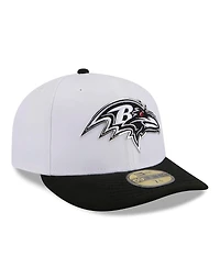 New Era Men's White/Black Baltimore Ravens 2026 Nfl Draft Pre-Curved 59FIFTY Fitted Hat