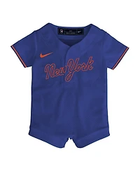 Nike Baby Boys and Girls Royal New York Mets Alternate Replica Romper Jersey