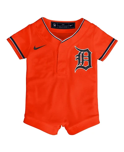 Nike Baby Boys and Girls Orange Detroit Tigers Alternate Replica Romper Jersey