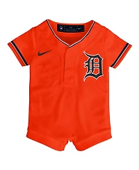 Nike Baby Boys and Girls Orange Detroit Tigers Alternate Replica Romper Jersey
