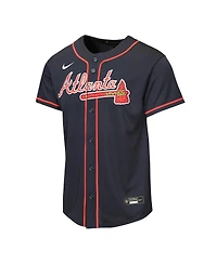 Nike Big Boys and Girls Navy Atlanta Braves Alternate Replica Jersey