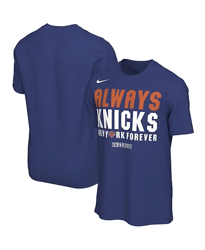 Nike Men's and Women's Blue New York Knicks 2026 Nba Playoffs Mantra T-Shirt