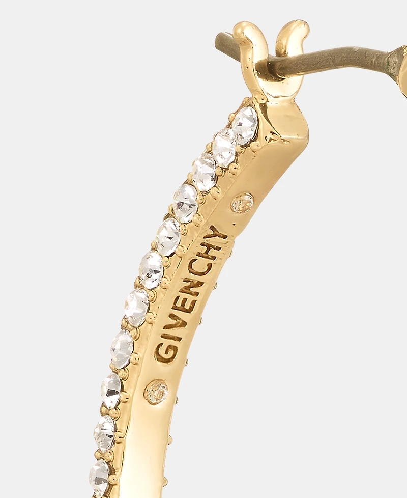 Givenchy Small Pave Hoop Earrings, 1"