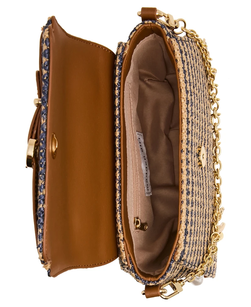 Madden Girl Shells Straw Small Top Handle Satchel Handbag