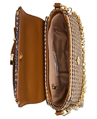 Madden Girl Shells Straw Small Top Handle Satchel Handbag