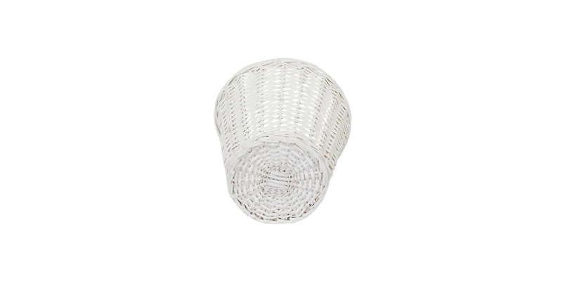 Household Essentials Wicker Waste Basket, Willow Weave Painted Includes Plastic Liner