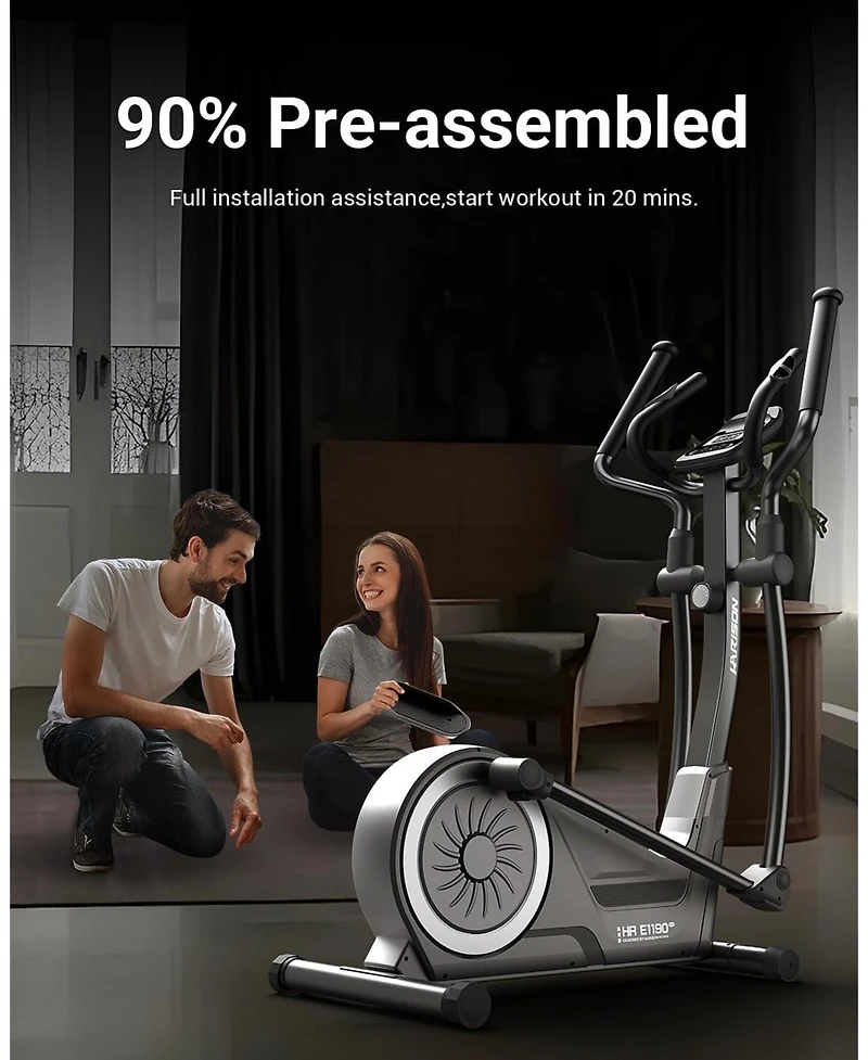Harison Elliptical Machine for Home, 350 Lbs Capacity, 16-Level Magnetic Resistance (Hrm-E1190)