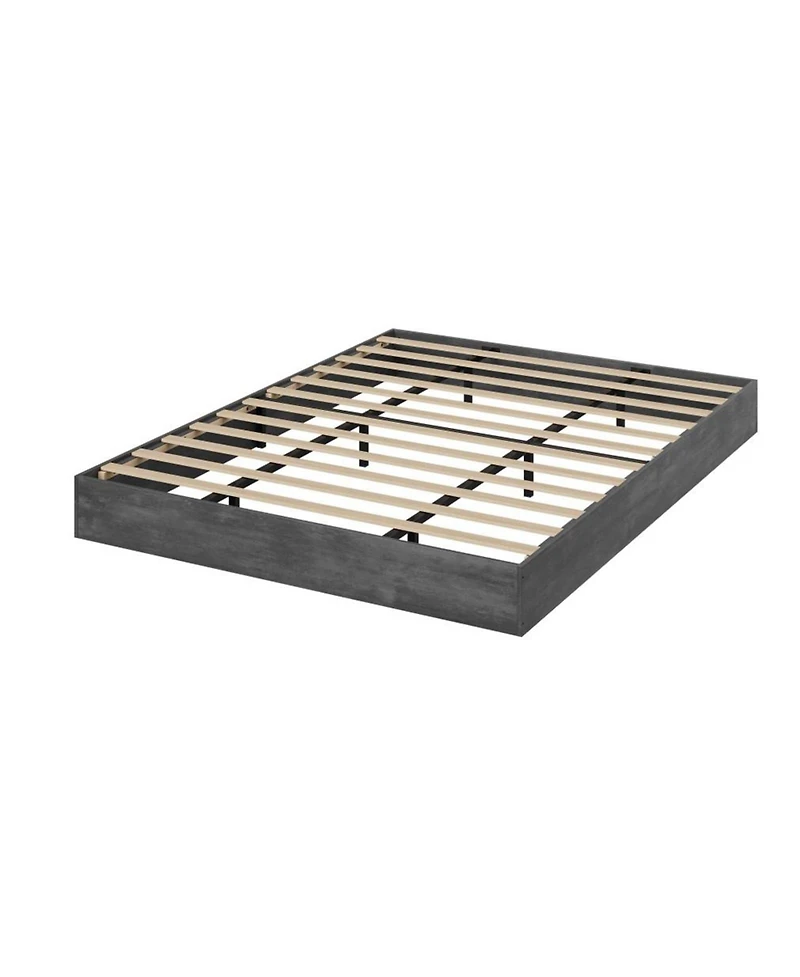 Homfan Wood Platform Bed Frame in Washed, Floor Style, No Headboard, No Box Spring Needed