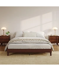 Homfan Sturdy and Noise-Free Support - Wooden Platform Bed Frame - 9 Inch Strong Slatted Base - Easy Assembly