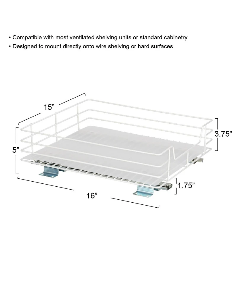 Household Essentials Glidez 1-Tier Steel Pull-Out Cabinet Organizer