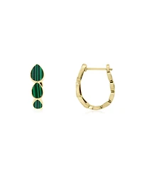 The Lovery Malachite Inside Out Hoop Earrings 14K Gold-Plated Sterling Silver