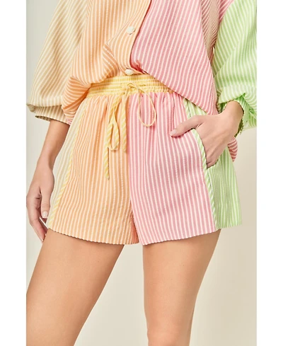 English Factory Women's Striped Colorblock Shorts