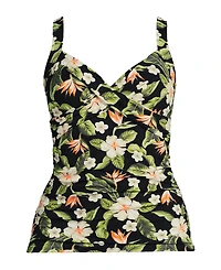 Lands' End Petite Sweetheart Wrap Underwire Tankini Top