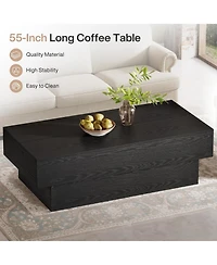 Tribesigns Farmhouse Wood Coffee Table, Rustic Large Rectangle Tea Table