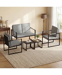 Slickblue Mid Century Modern Accent Chairs Set of 2 with Cushions, Upholstered Sofa