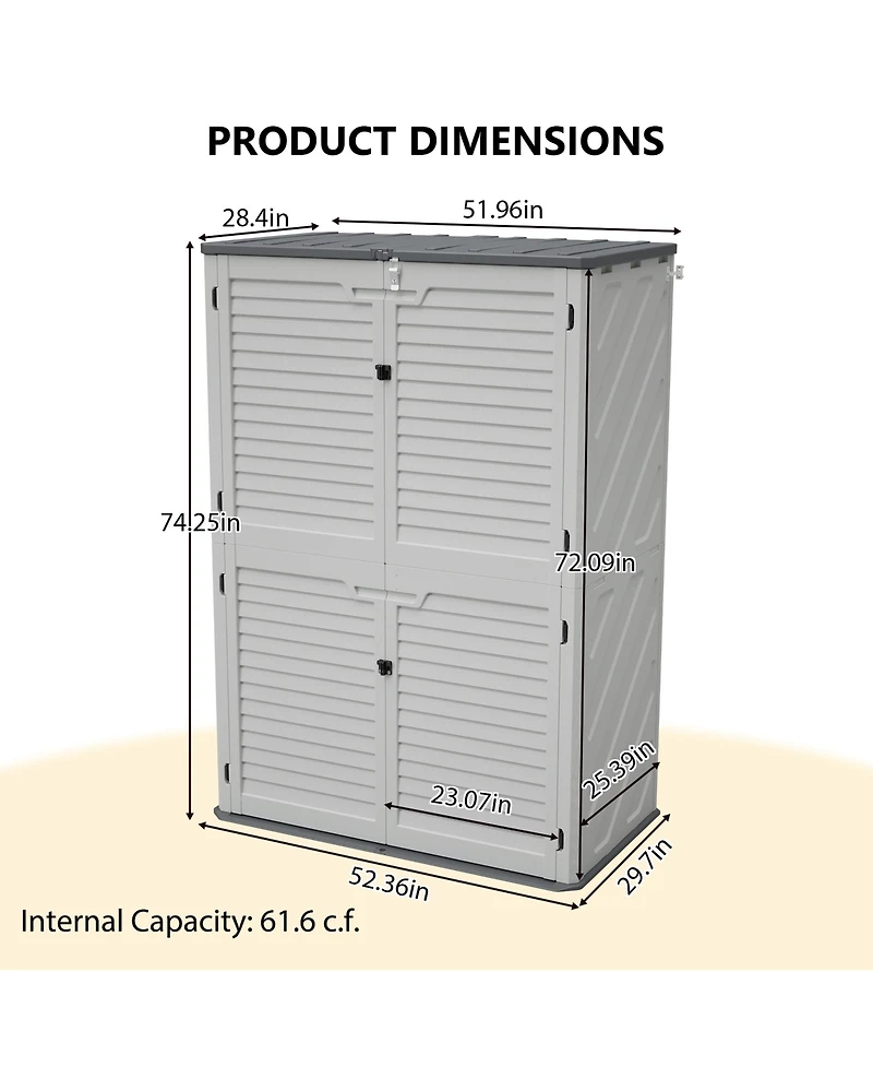 sumyeg Multi-Use Plastic Storage Cabinet with Dividers for Home, Office and Garage Organization