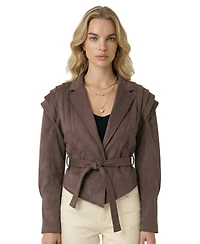 Modenaire Women's Structured Belted Jacket