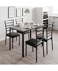 gaomon 5-Piece Small Space Kitchen Table Set, Modern Square Dinette and 4 Chairs for Indoor Dining